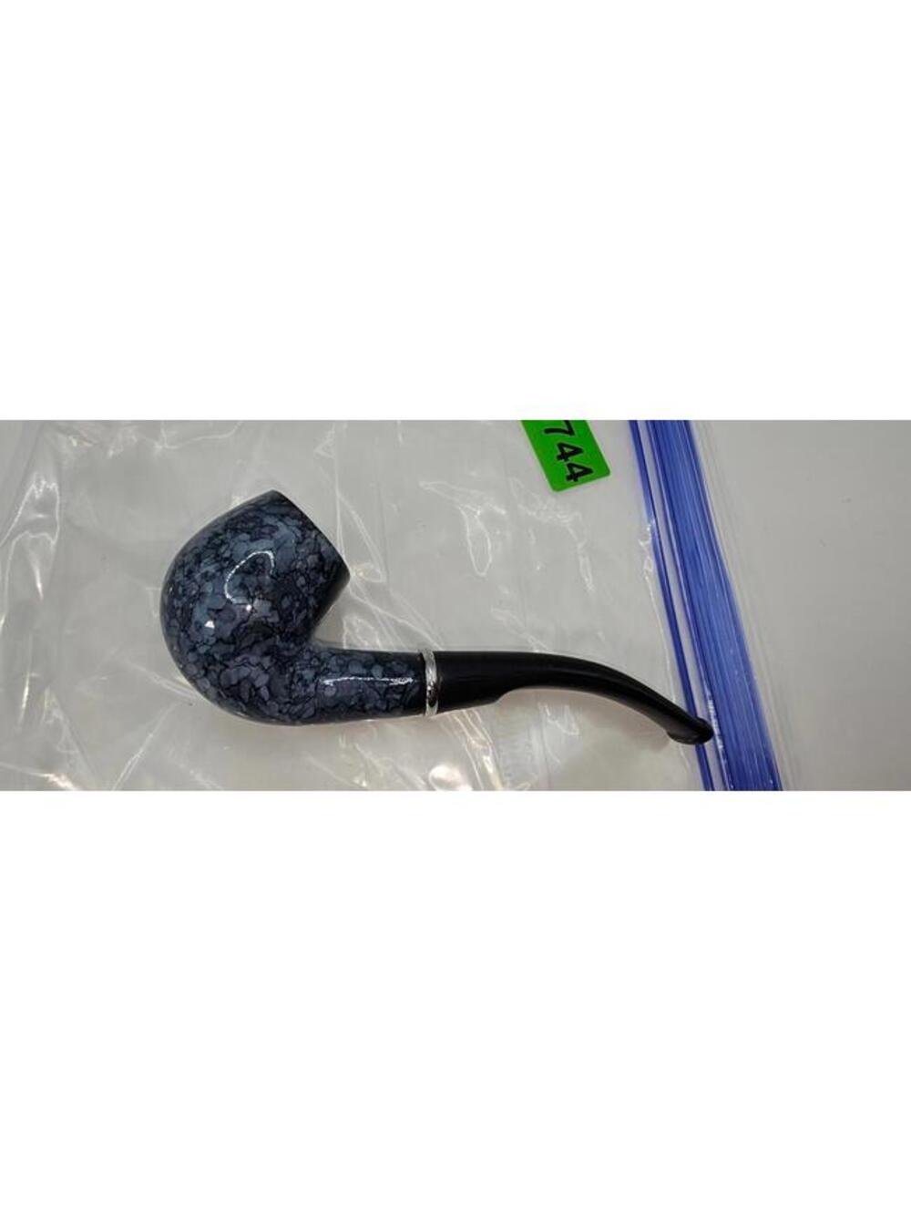 Blue and Black Smoking Pipe with Marble Pattern